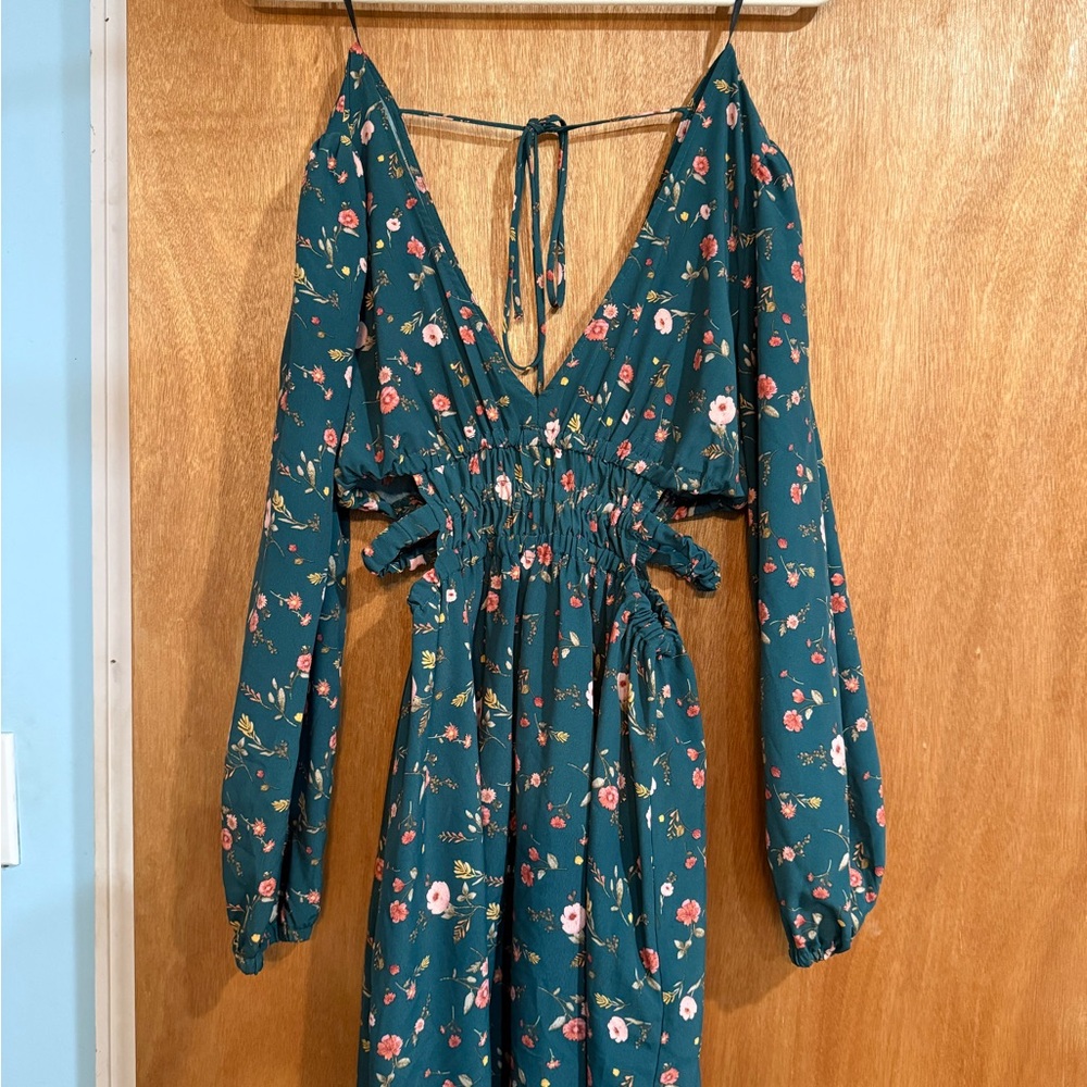 Forever 21 Teal Floral Dress